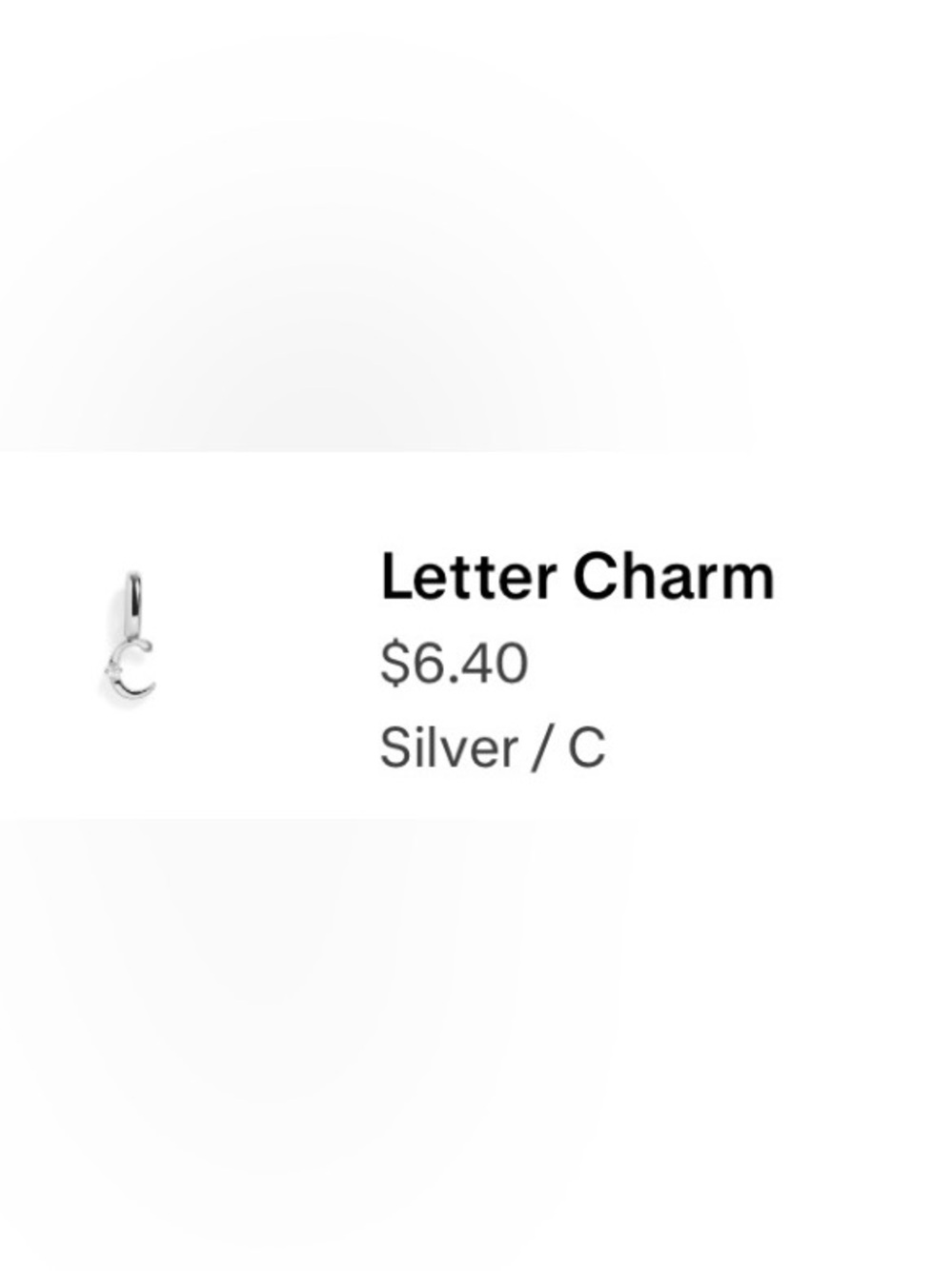 Wear Felicity - Silver Letter C Charm Pendant for Bracelet